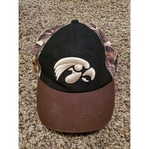Ncaa Camo Iowa Hawkeyes camo hat Adjustable One size fits all Black